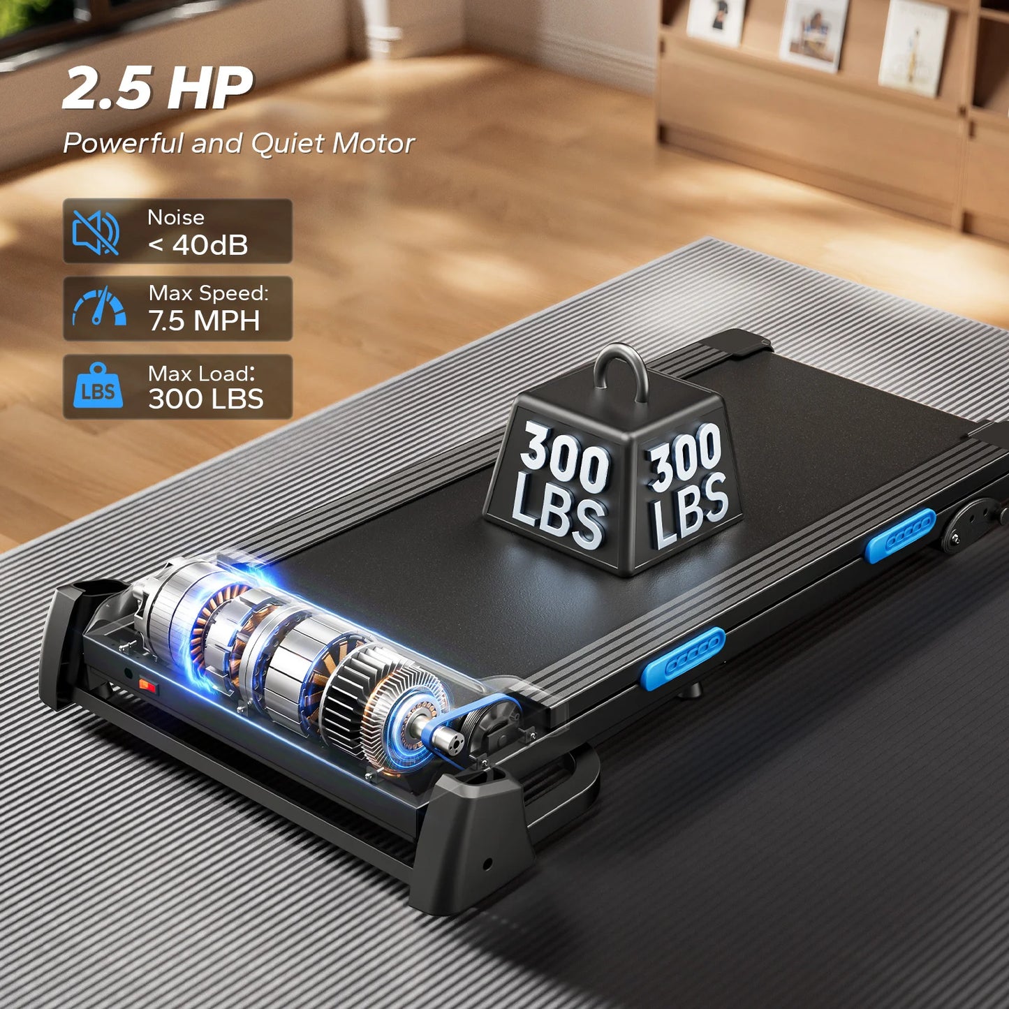 MERACH Foldable Treadmill with Incline and Heart Rate Monitoring