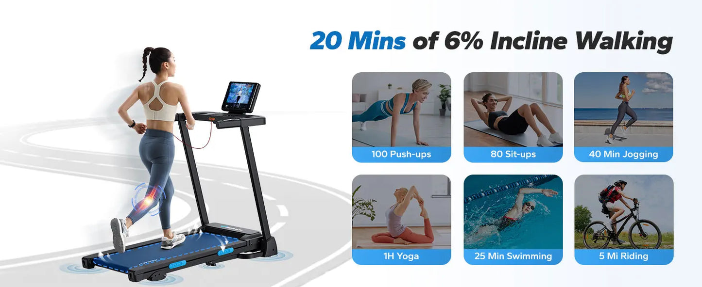 MERACH Foldable Treadmill with Incline and Heart Rate Monitoring