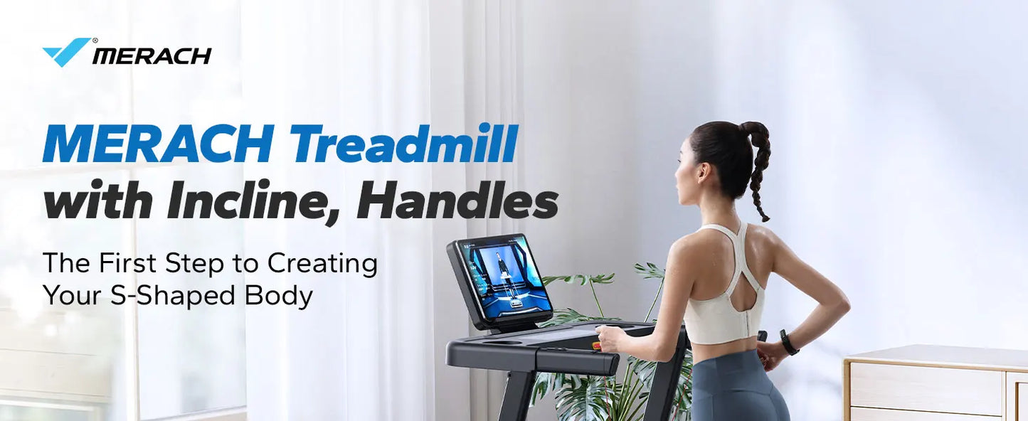 MERACH Foldable Treadmill with Incline and Heart Rate Monitoring