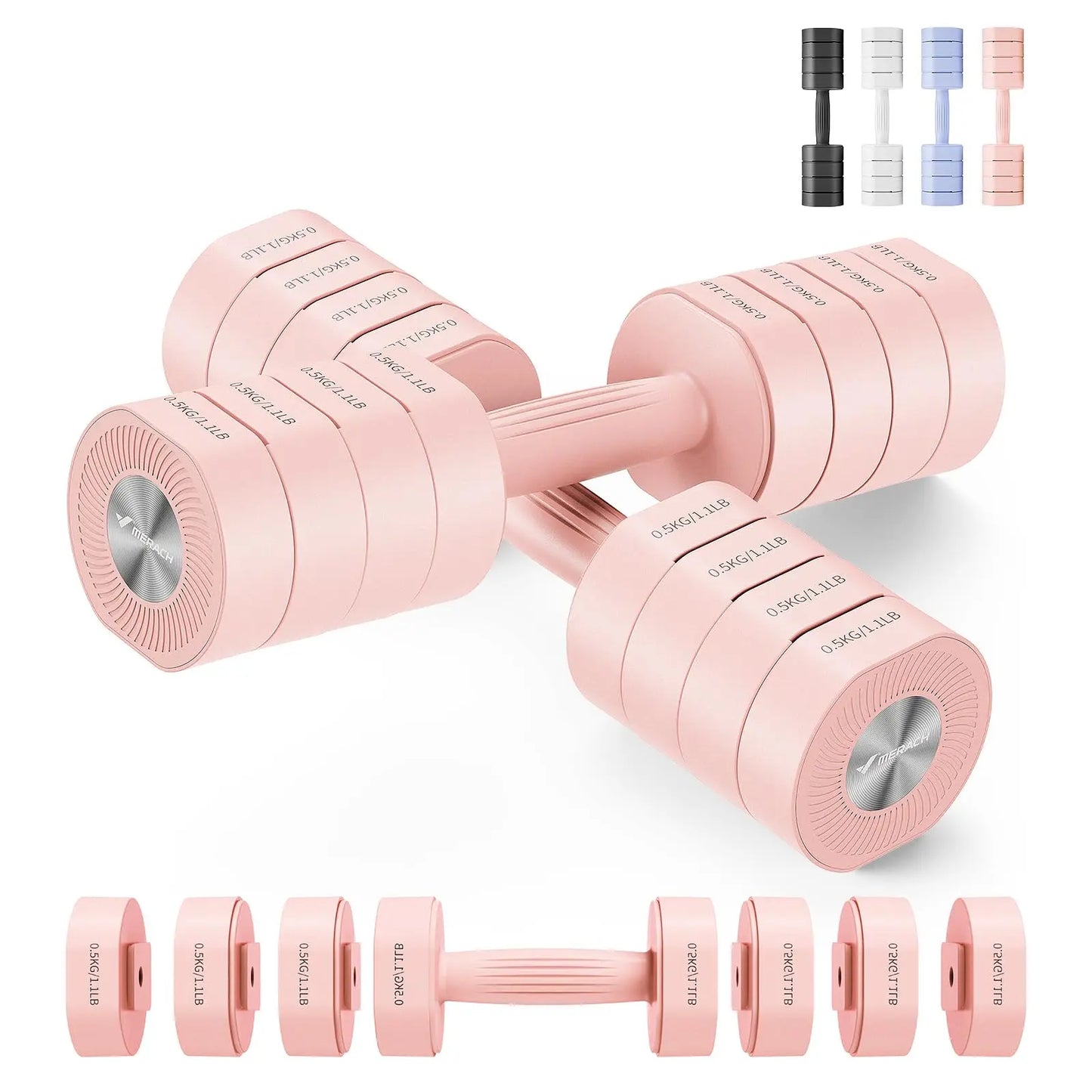 MERACH Adjustable Dumbbell Set of 2, 4 in 1 Hand Weights