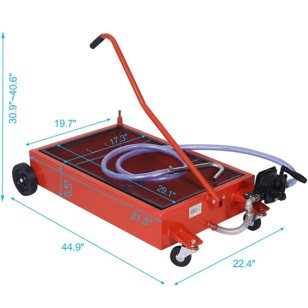 Portable Oil Drain Pan Low-Profile 17-Gallon Tank for Trucks