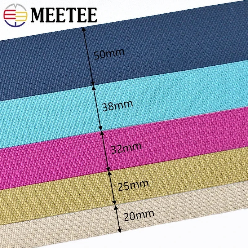5Meters 20-50mm Cotton Webbing Tapes For DIY Bags Strap