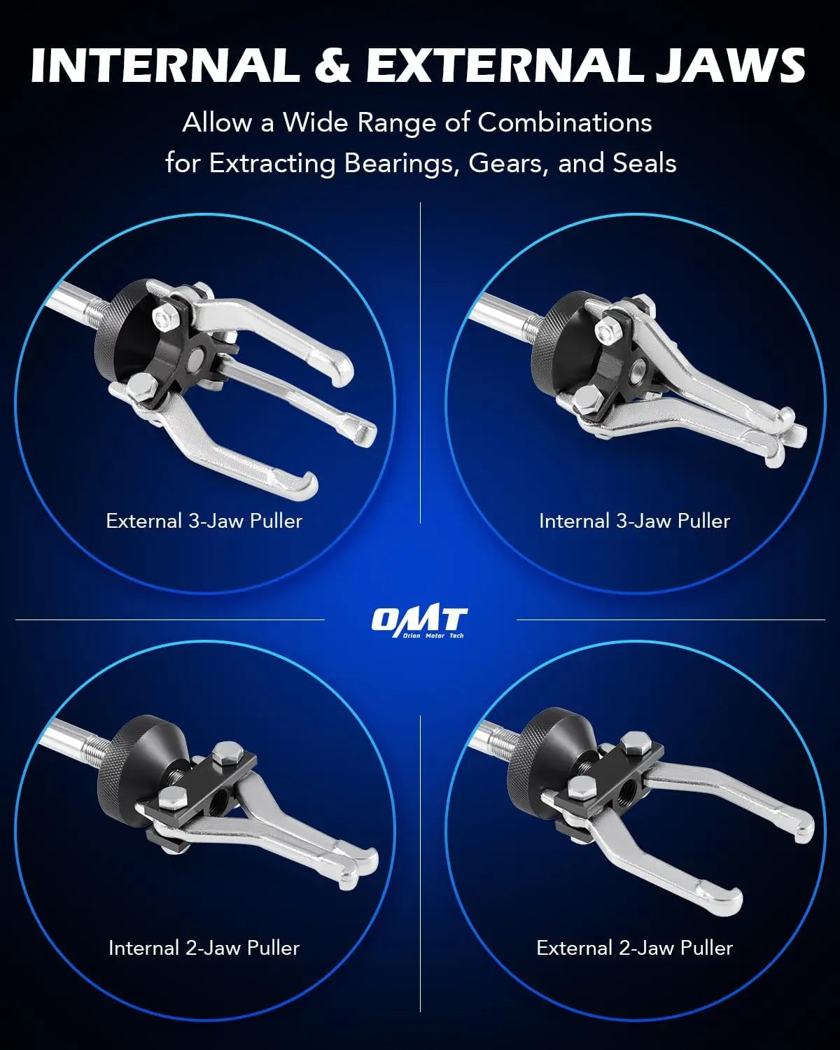 Orion Motor Tech 9-Way Slide Hammer Puller Set, Front Wheel Hub Bearing Remover & Rear Wheel Axle Hub Dent Shaft Puller Tool Kit