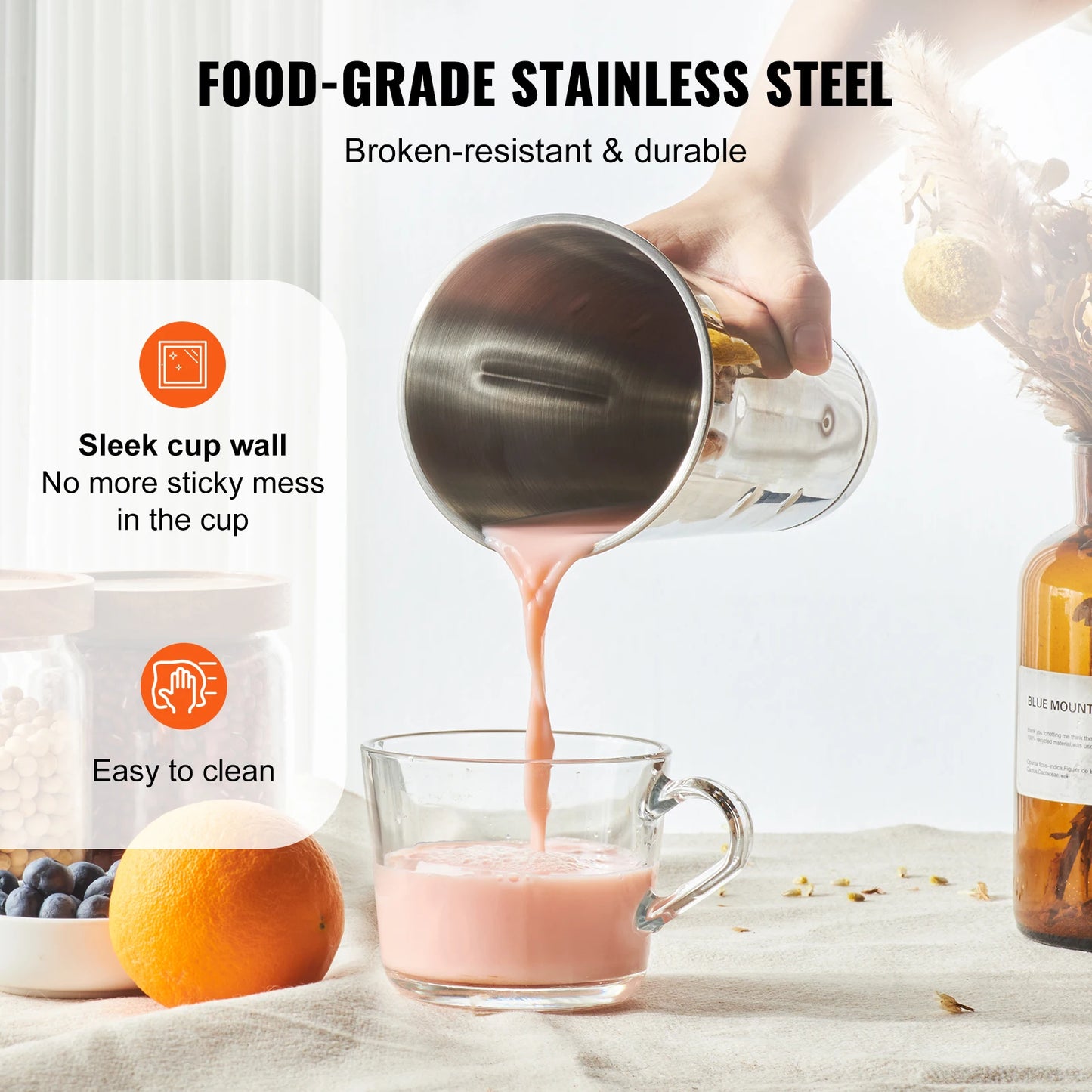 Double Head Stainless Steel Milkshake Mixer for Home and Commercial