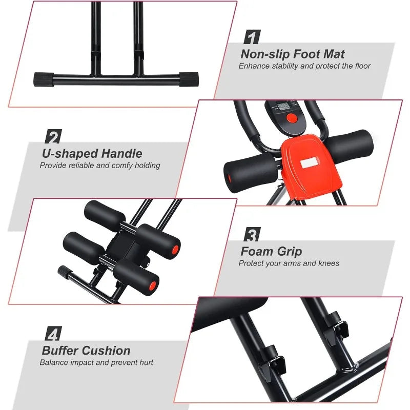 Goplus Foldable Core Abdominal Trainer with LCD Display