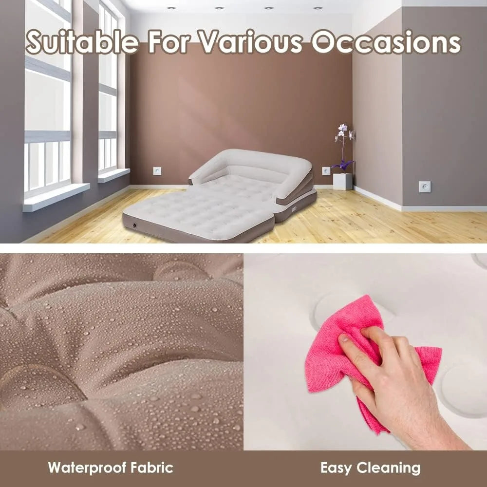 Full Sized Inflatable Mattress Portable Sofa Bed with Plush Top