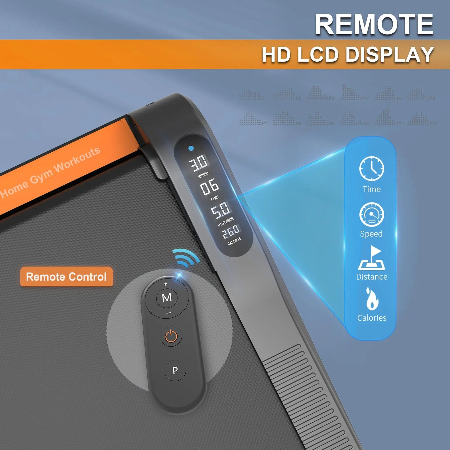 Compact Under Desk Treadmill with 8% Incline for Home Use