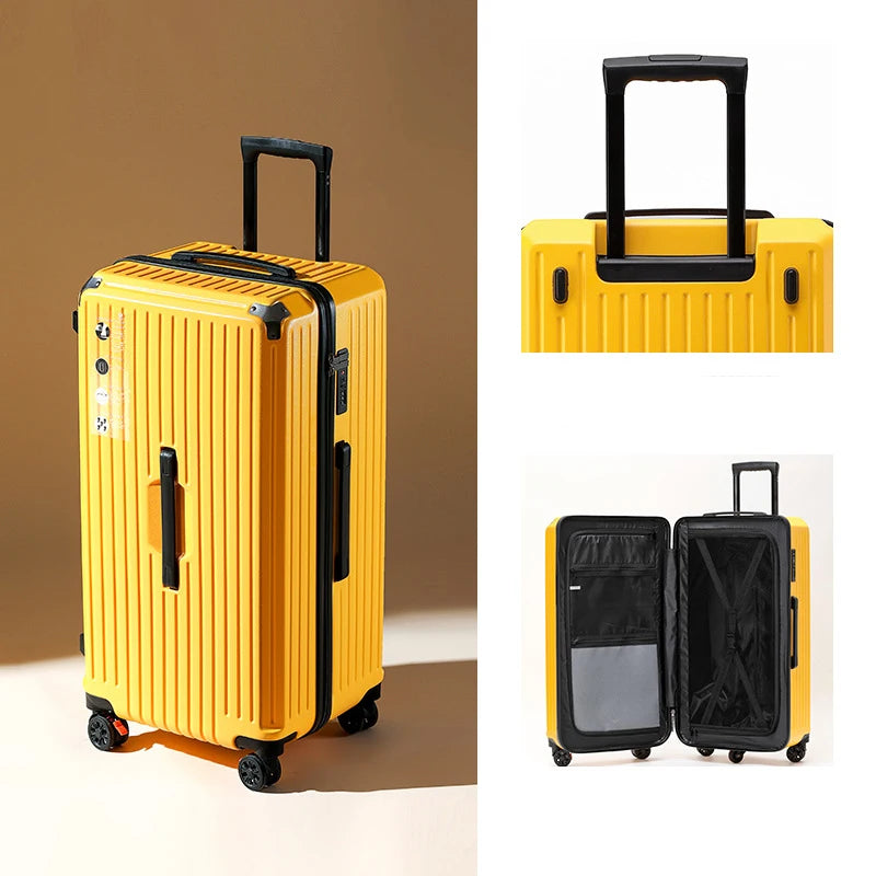 Unisex Rolling Luggage Cabin Holiday Suitcase Sets Couples Travel Anti-Fall Package with Wheels