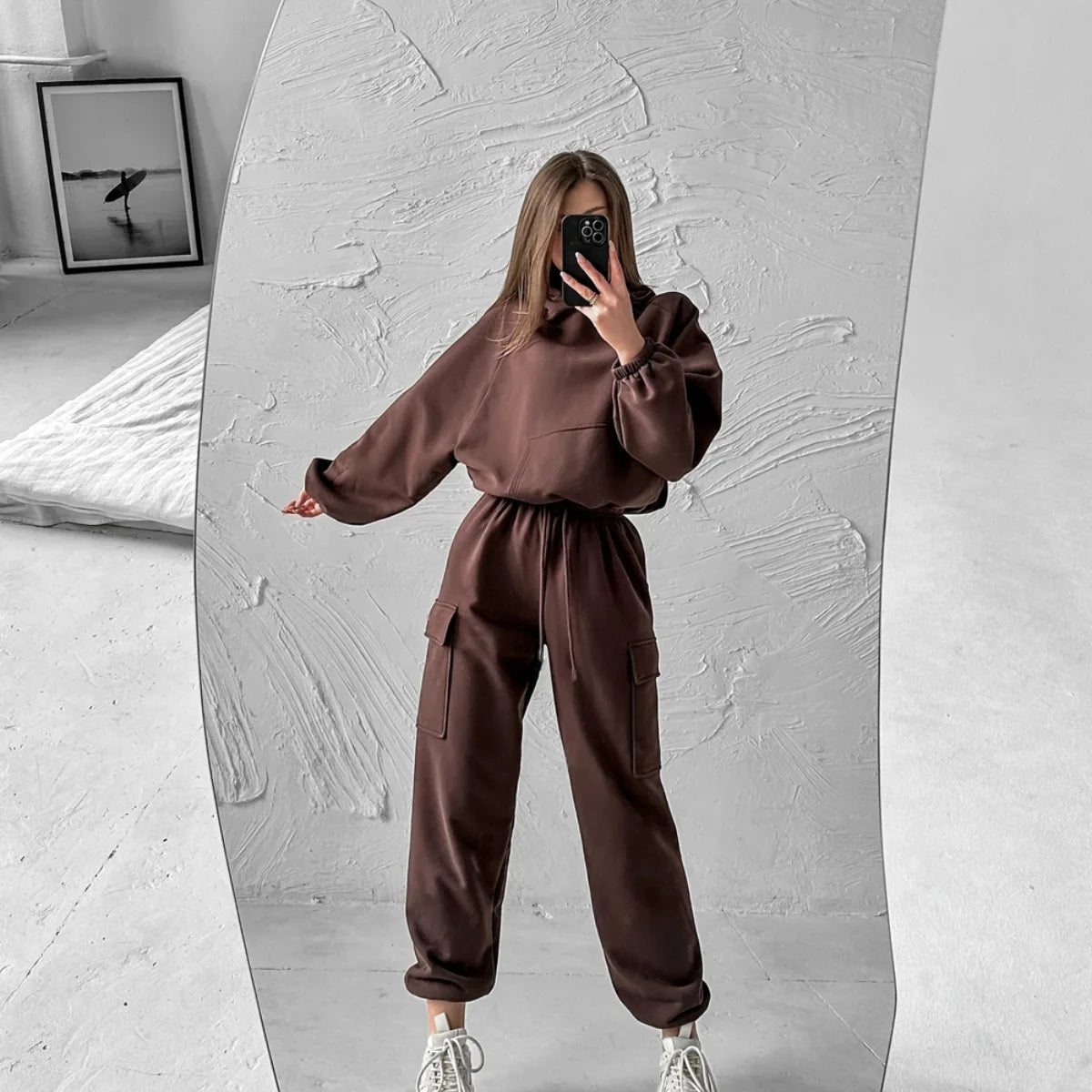Sweatsuit Spring Outfits Women Sport Suit Zip Up Hoodie Tracksuit