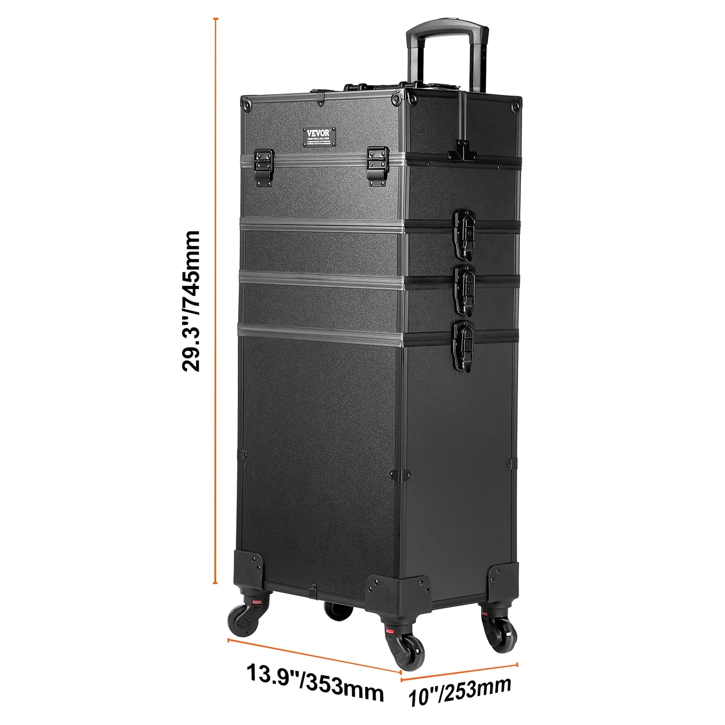 VEVOR Professional Makeup Train Case Aluminum Cosmetic Case Extra Large