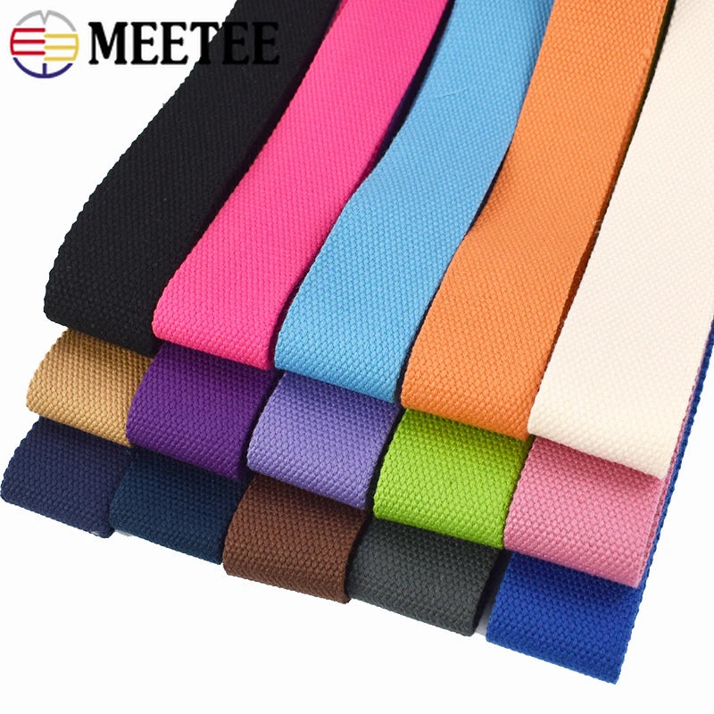 5Meters 20-50mm Cotton Webbing Tapes For DIY Bags Strap