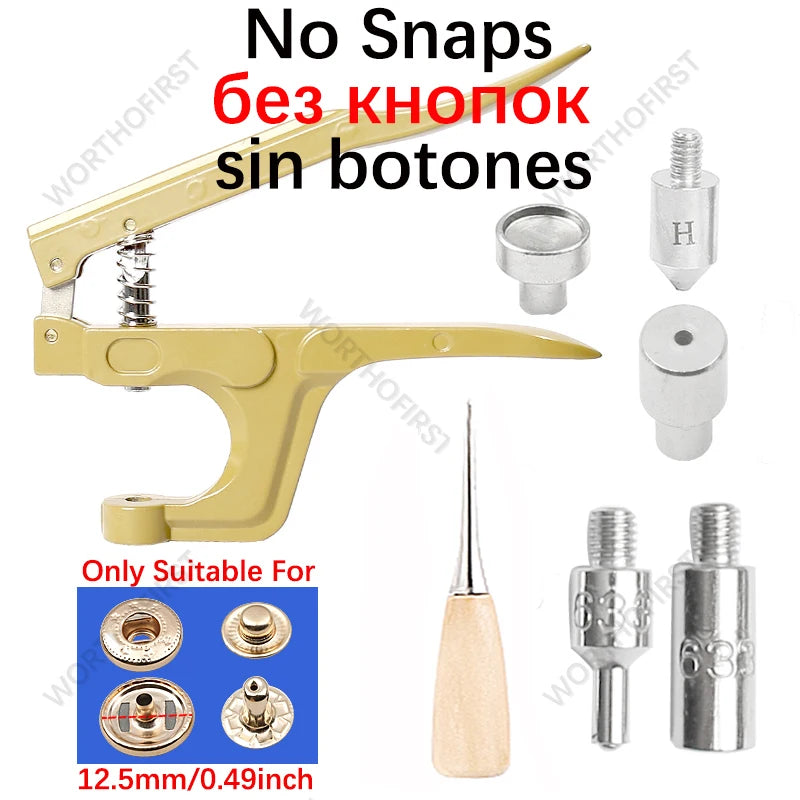 Metal Snap Fasteners Button Kits with Installation Pliers