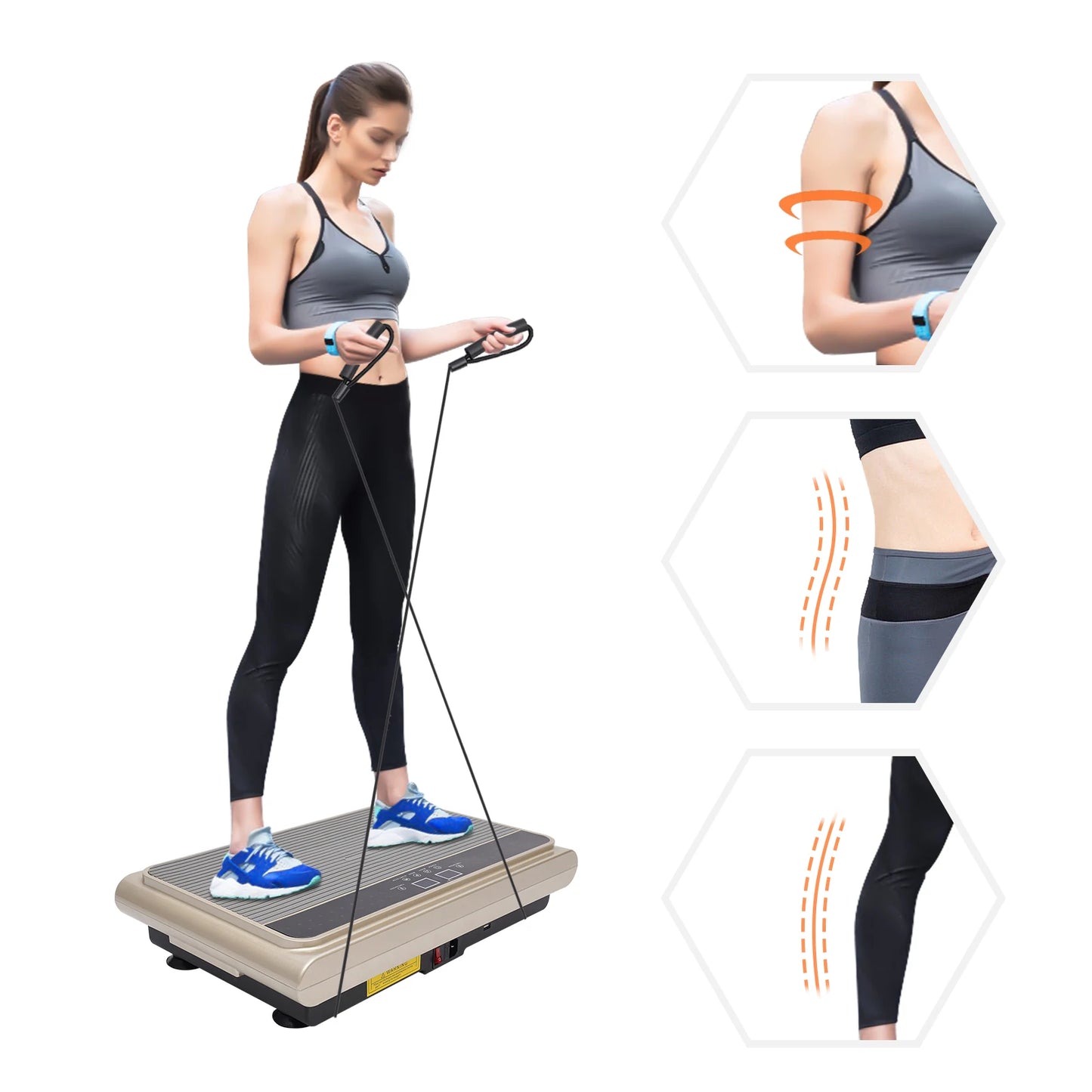 110V Whole Body Workout Vibration Plate Exercise Machine LCD Screen