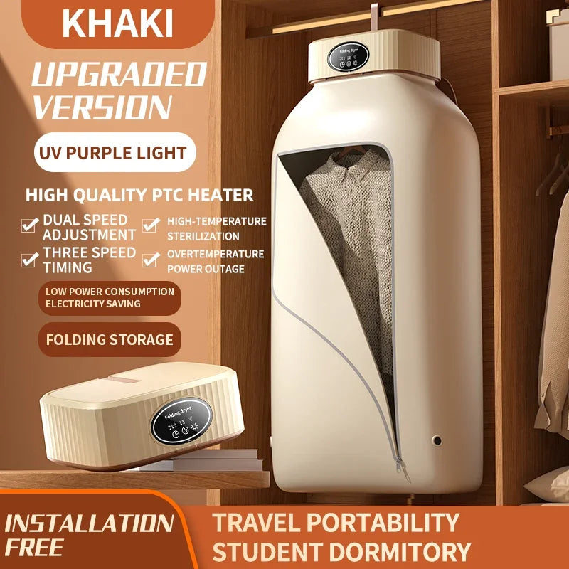 Folded Electric Clothes Dryer Portable Travel Warm Air Dryer