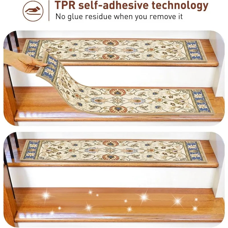 Carpet Stair Treads Non Slip for Wooden Steps 30inch X 8inch