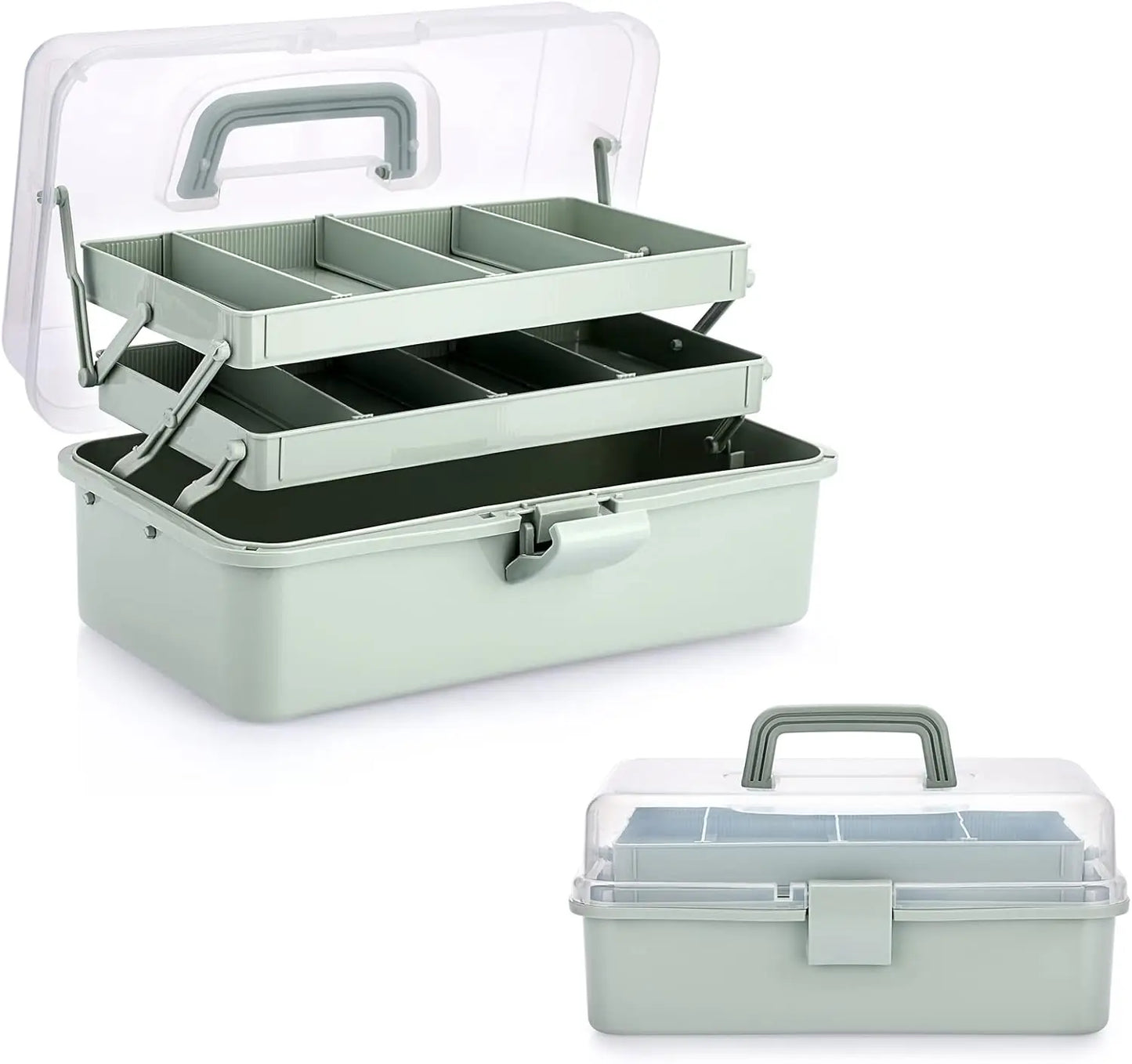 3-Layer Plastic Dividing Storage Box Craft Organizer and Storage with Adjustable Spacers