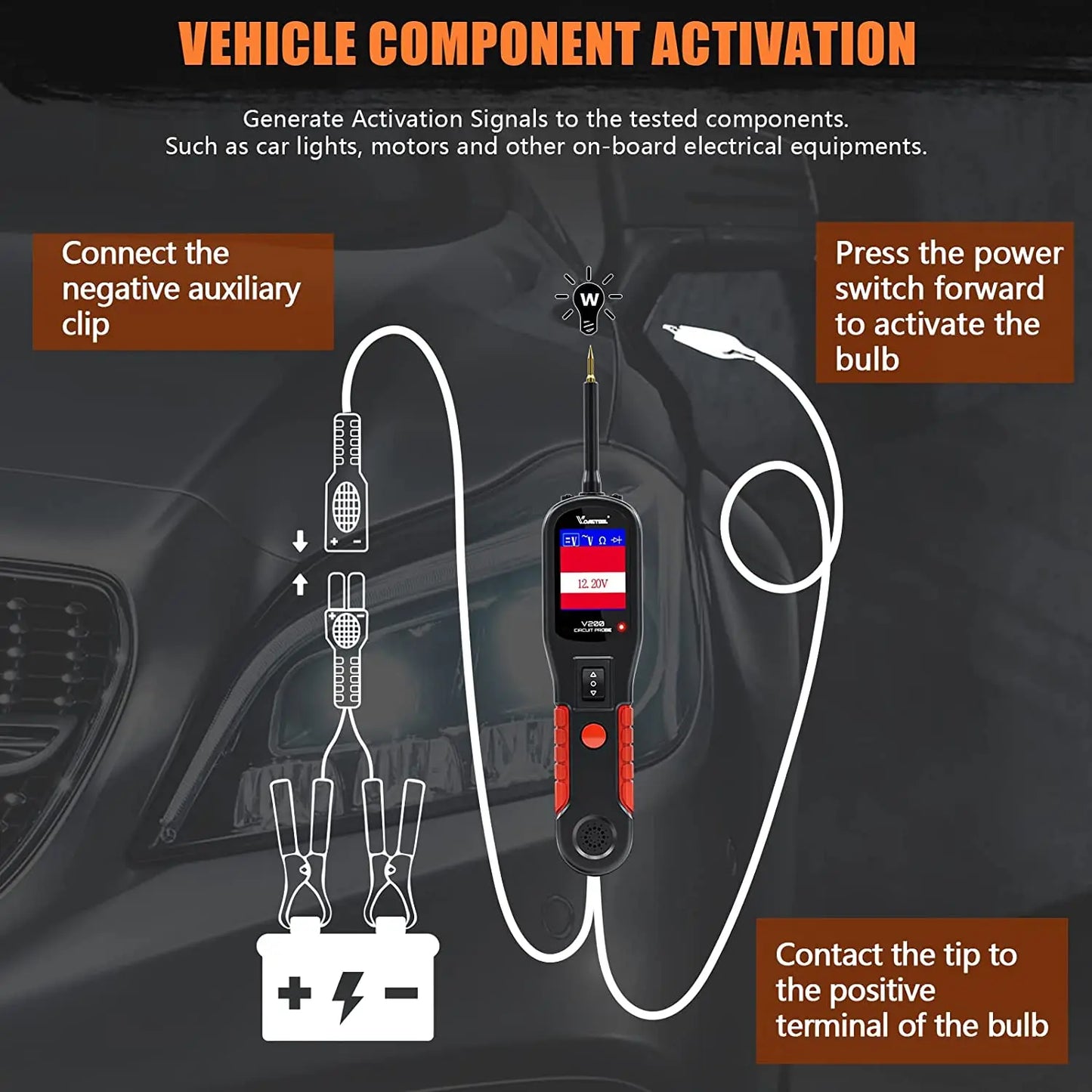 VDIAGTOOL V200 Car Electric Circuit Tester 6V-30V Kit
