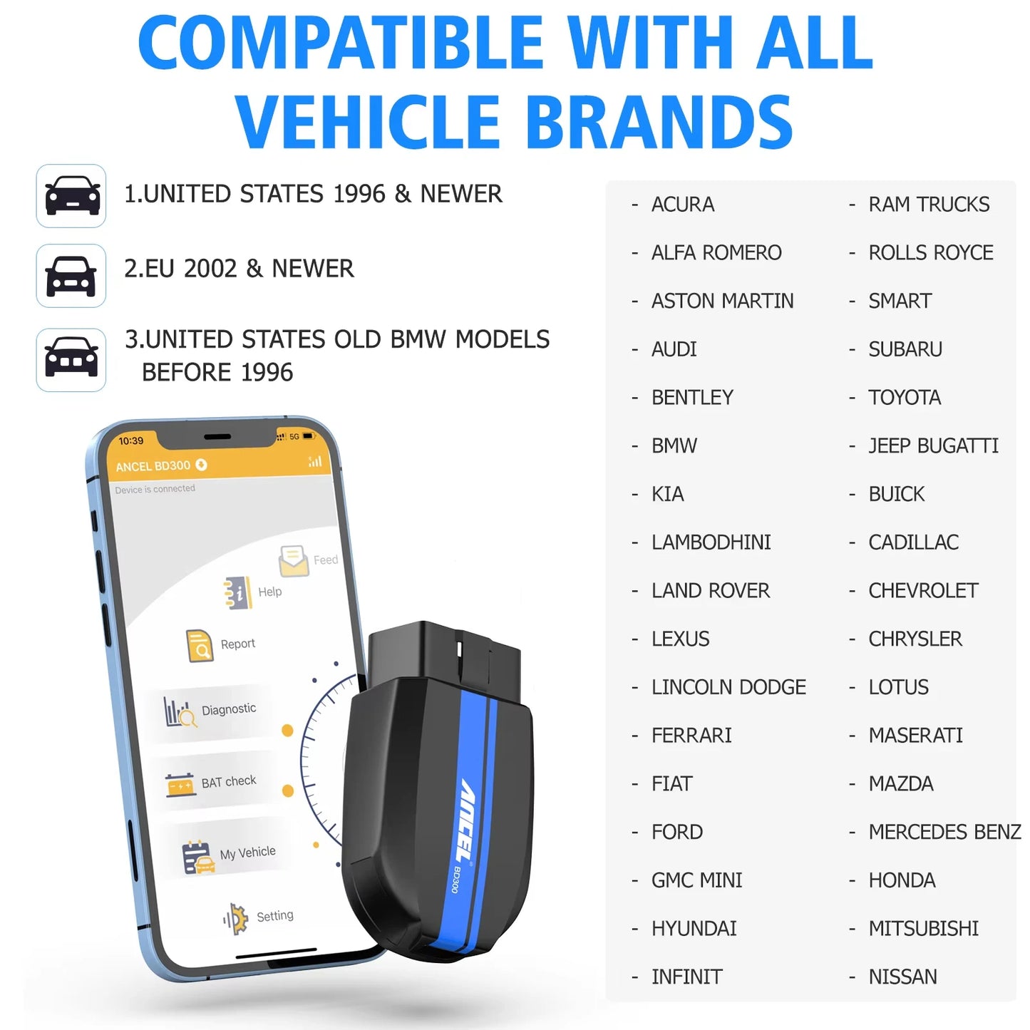 ANCEL BD300 Professional Bluetooth OBD2 Scanner Tool for BMW