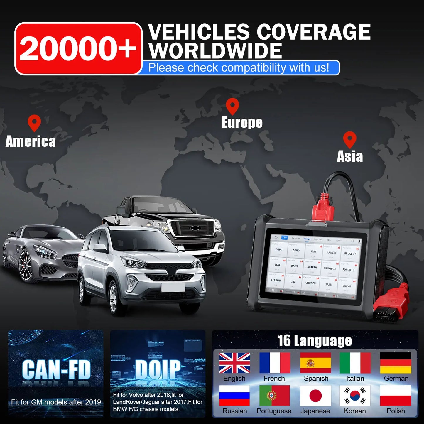 XTOOL D7S Auto Diagnostic Tool with ECU Coding and Resets
