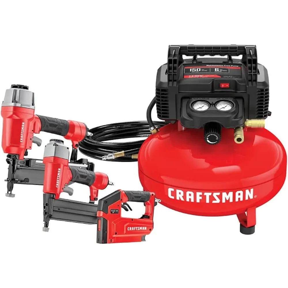 CRAFTSMAN Compressor Combo Kit, 6 Gallon Pancake 3 Tool