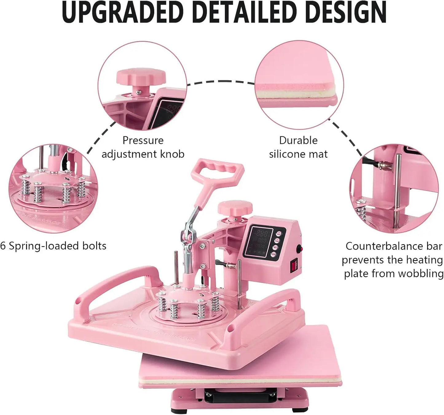 5/8 in 1 Heat Press Sublimation Machine for T-Shirts Hats Tumblers