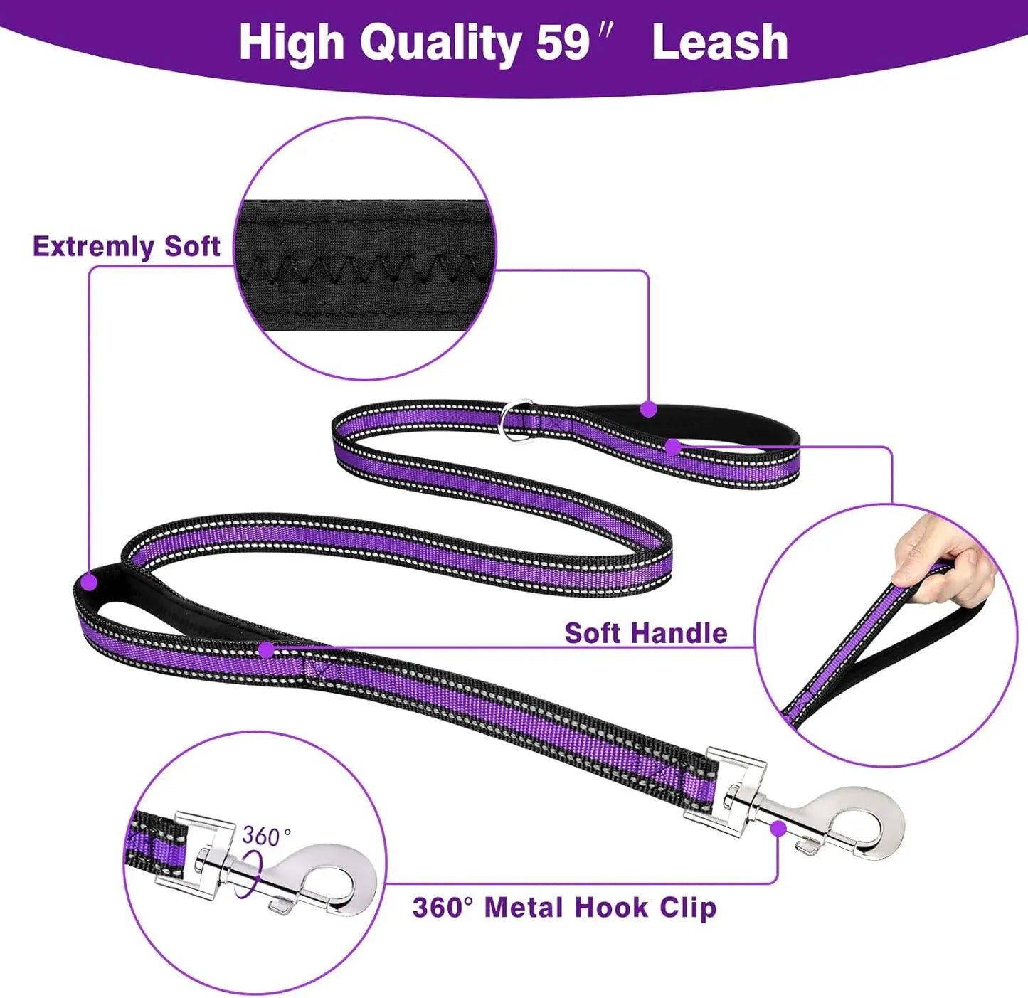 Pet Harness Collar and Leash Set All-in-one Reflective Dog Harness