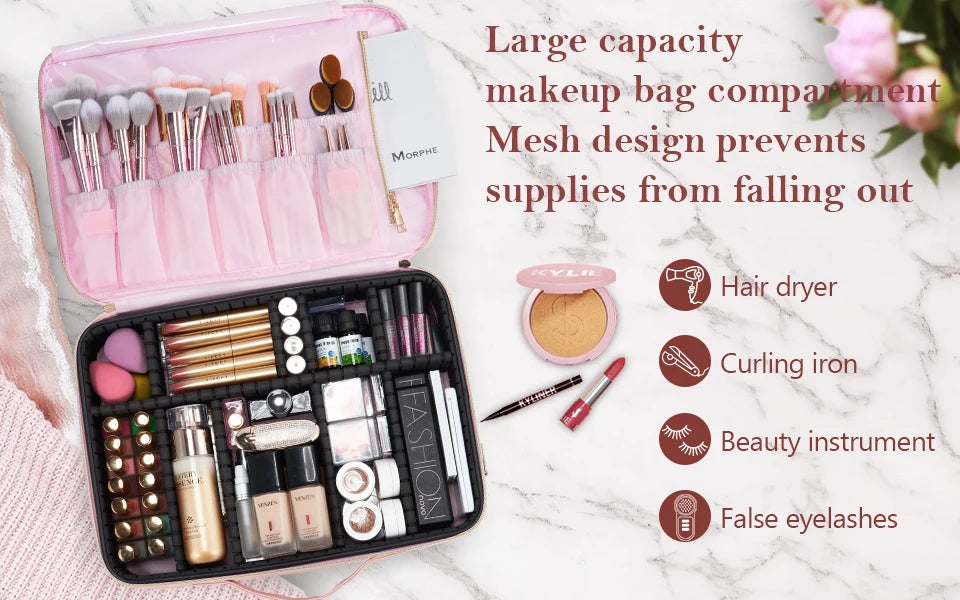 Professional Makeup Bag Extra Large Cosmetic Train Case