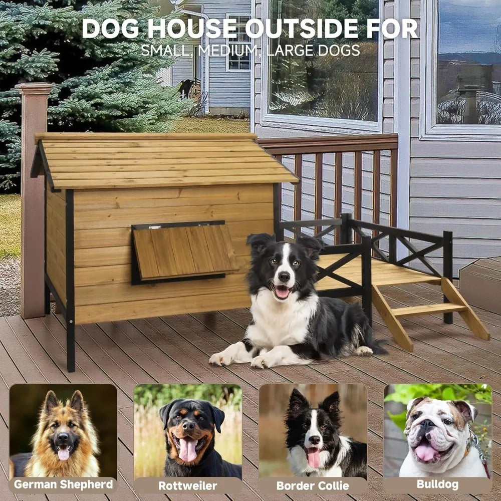 Large Outdoor Dog House, Extreme Outback Log Cabin Kennel