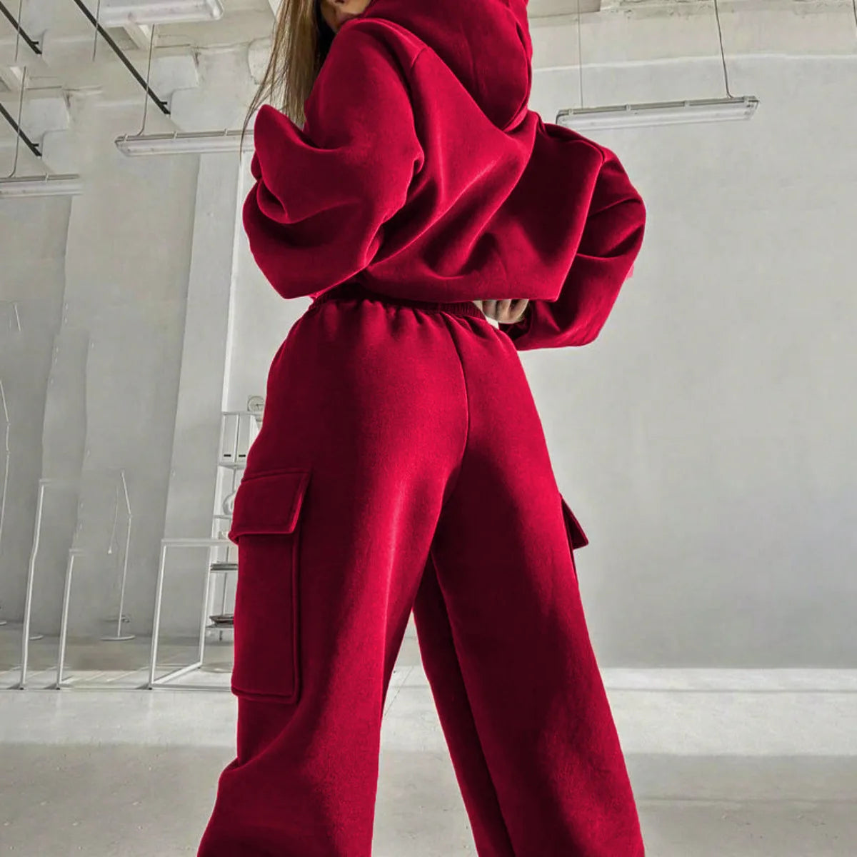 Sweatsuit Spring Outfits Women Sport Suit Zip Up Hoodie Tracksuit
