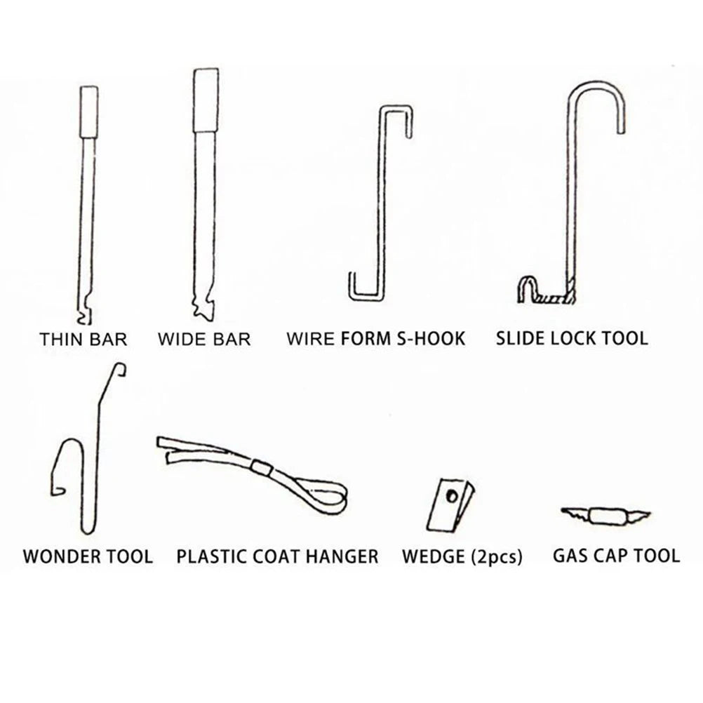 9 Pcs/Set Car Door Key Lost Lock Out Unlock Tool Kits