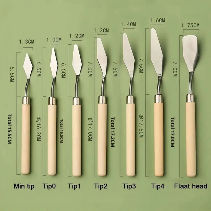 7Pcs/Set Stainless Steel Oil Painting Knives Art Tools