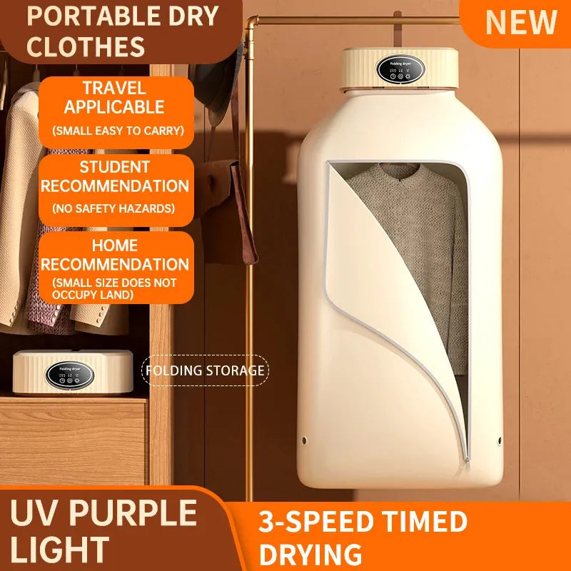 Folded Electric Clothes Dryer Portable Travel Warm Air Dryer