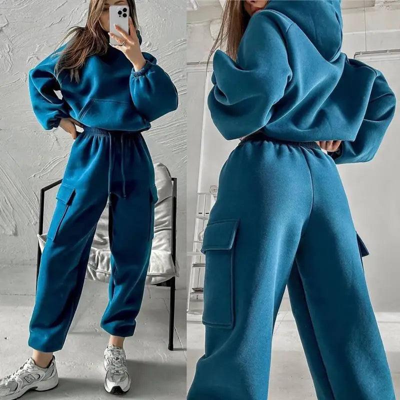 Sweatsuit Spring Outfits Women Sport Suit Zip Up Hoodie Tracksuit