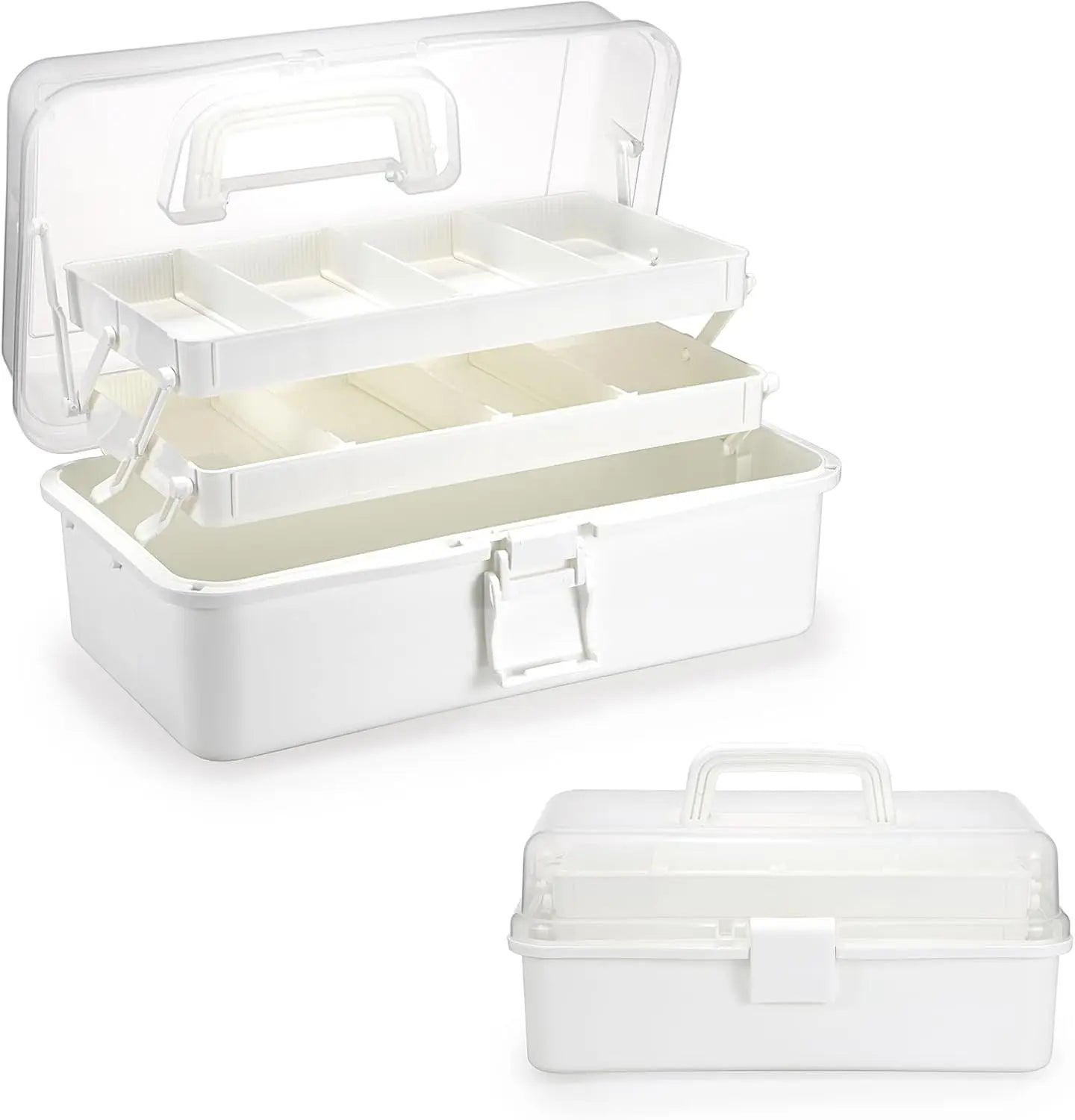 3-Layer Plastic Dividing Storage Box Craft Organizer and Storage with Adjustable Spacers