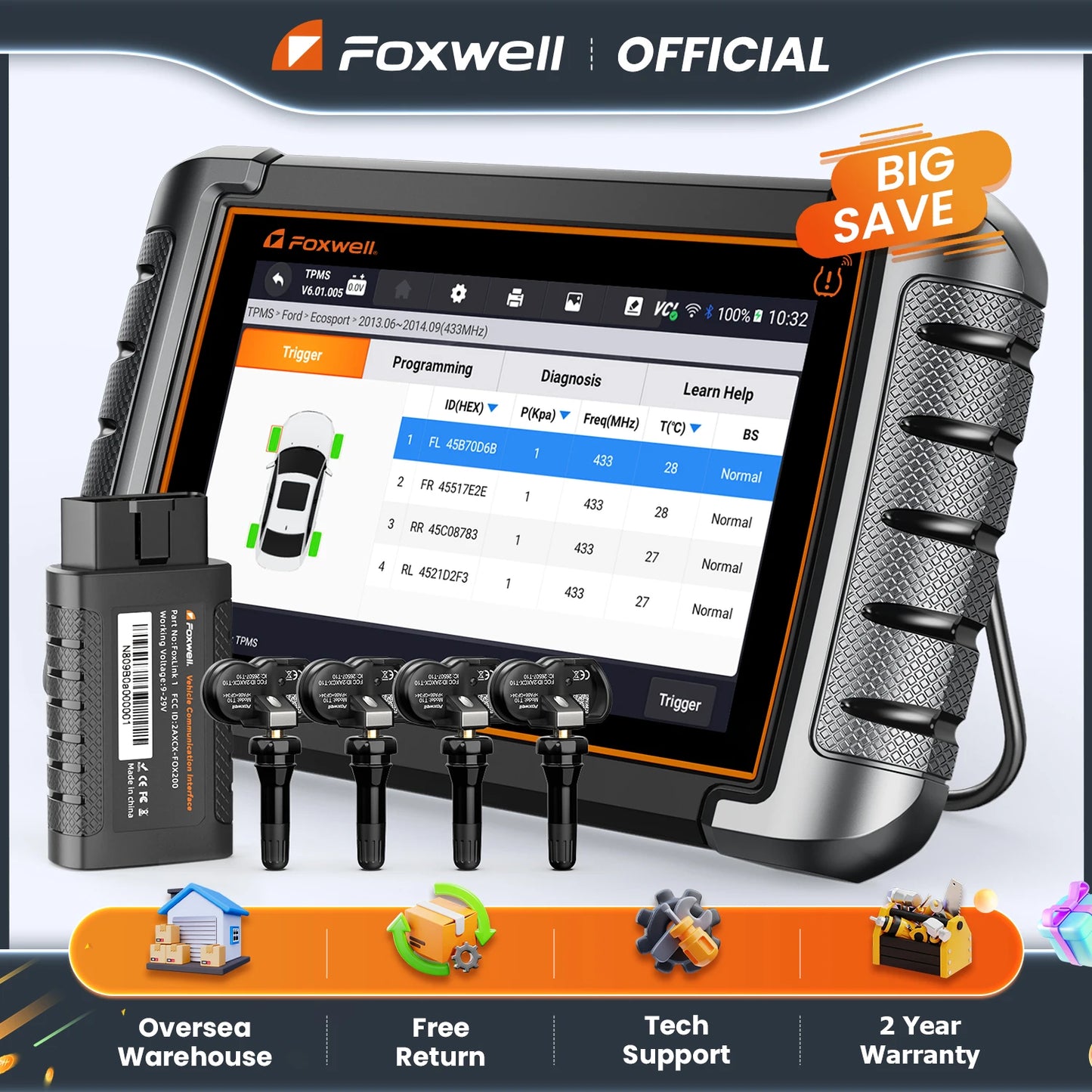FOXWELL NT809TS TPMS Programming Tool All Systems Scanner