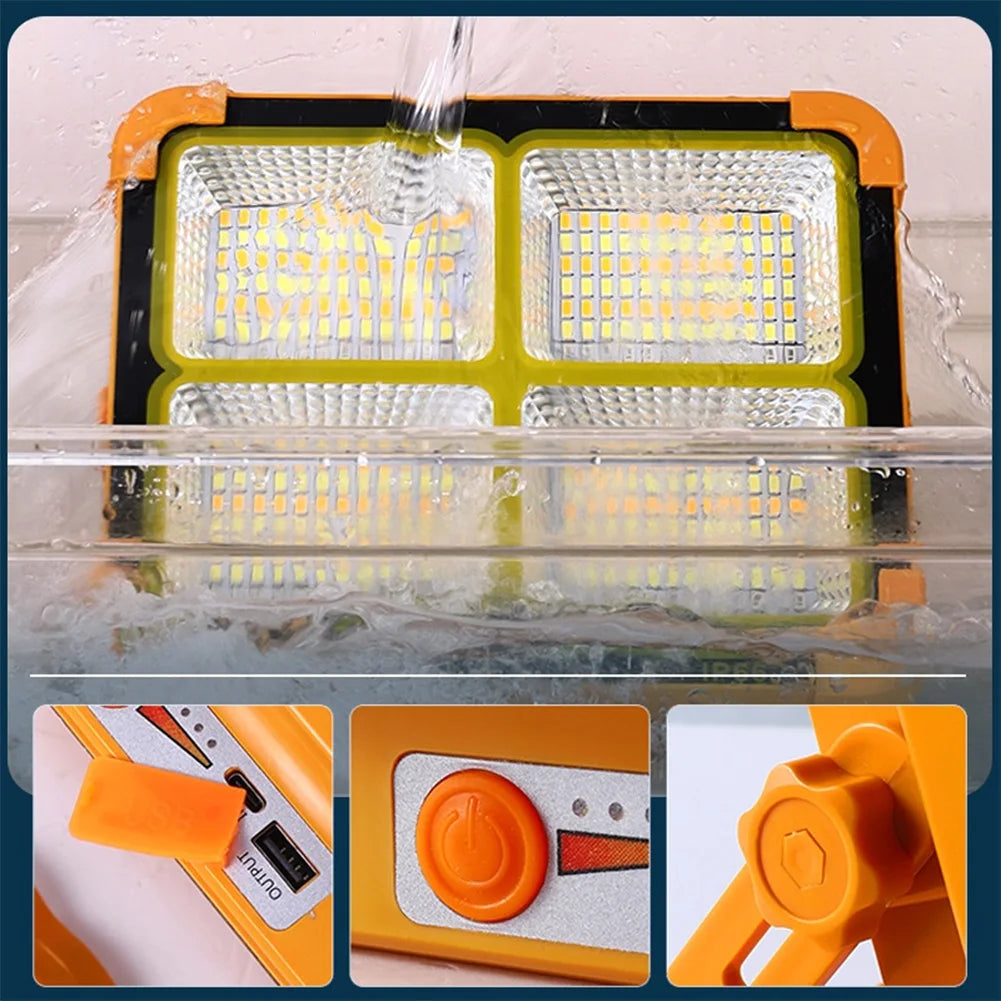 400W LED Solar Floodlight Waterproof Solar Light USB Rechargeable