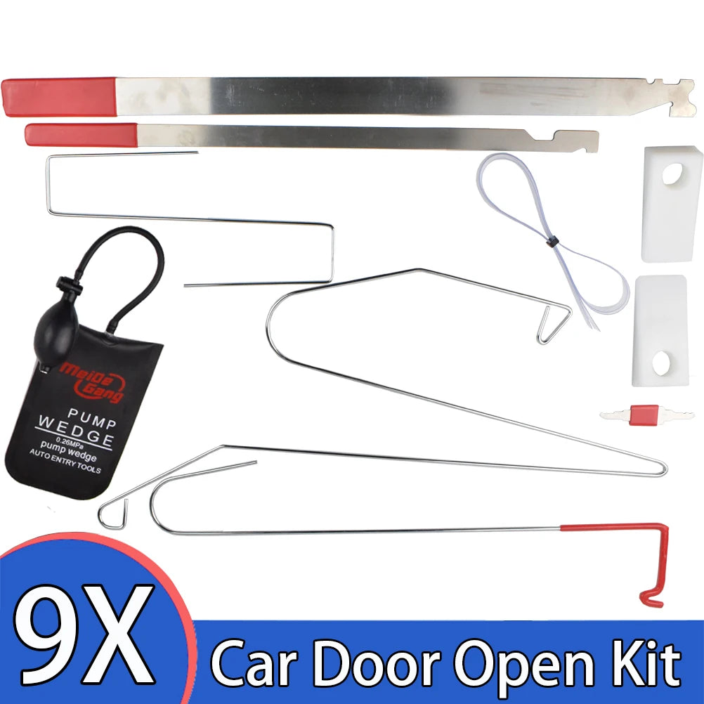 9 Pcs/Set Car Door Key Lost Lock Out Unlock Tool Kits