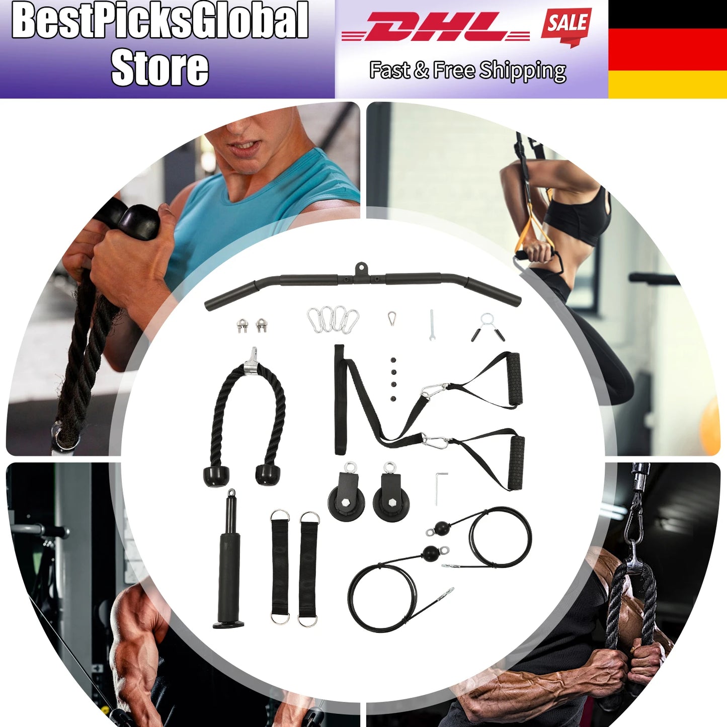 Fitness Cable Pull Equipment for Gym Exercise, Rust-proof