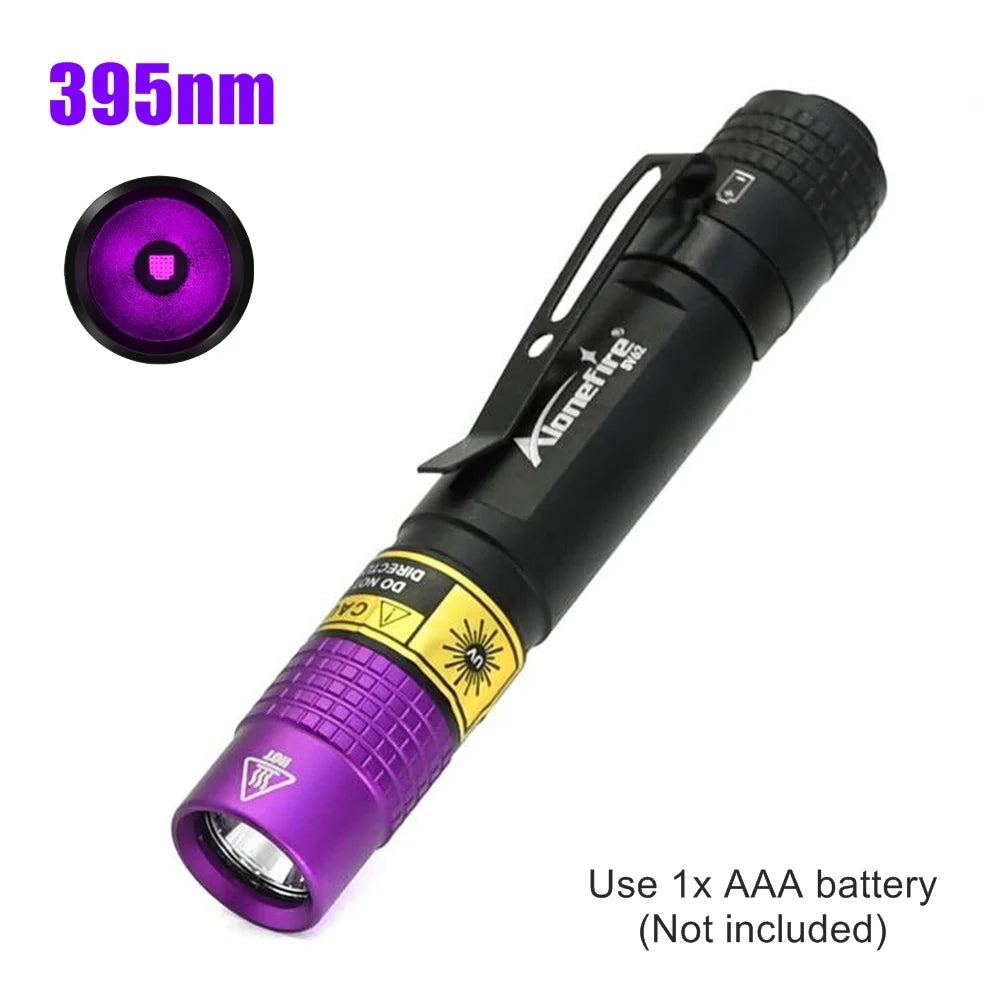 365/395nm UV Flashlight Blacklight Mini Ultraviolet Pet Urine Stain