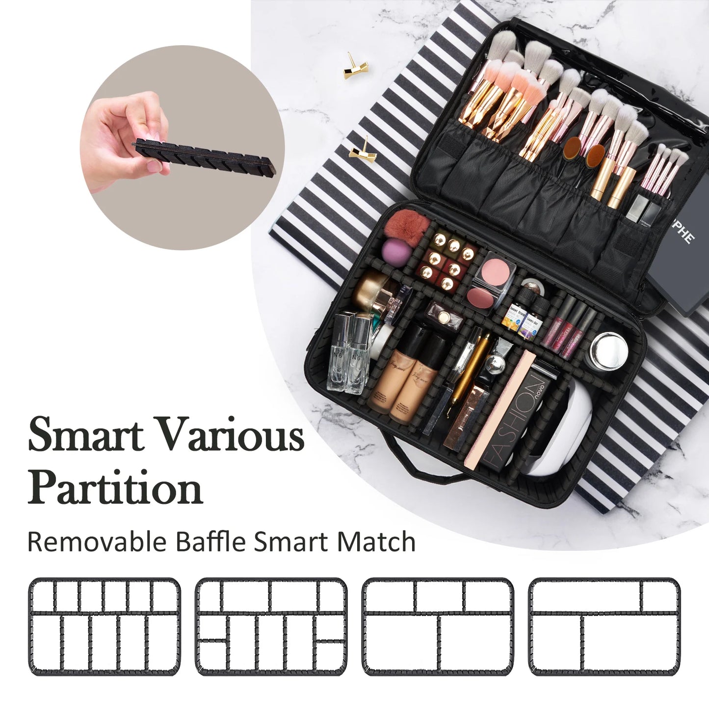 Professional Makeup Bag Extra Large Cosmetic Train Case