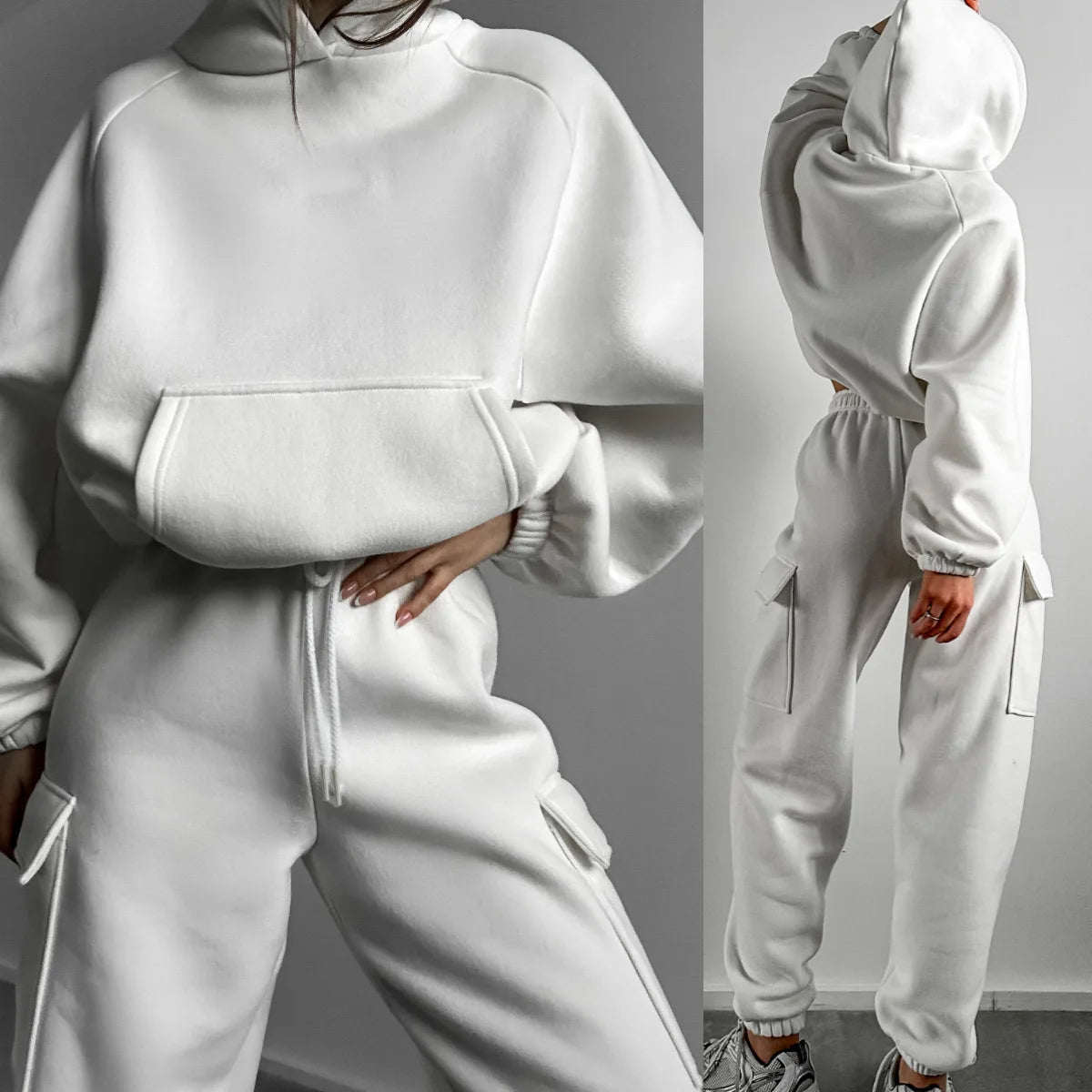 Sweatsuit Spring Outfits Women Sport Suit Zip Up Hoodie Tracksuit