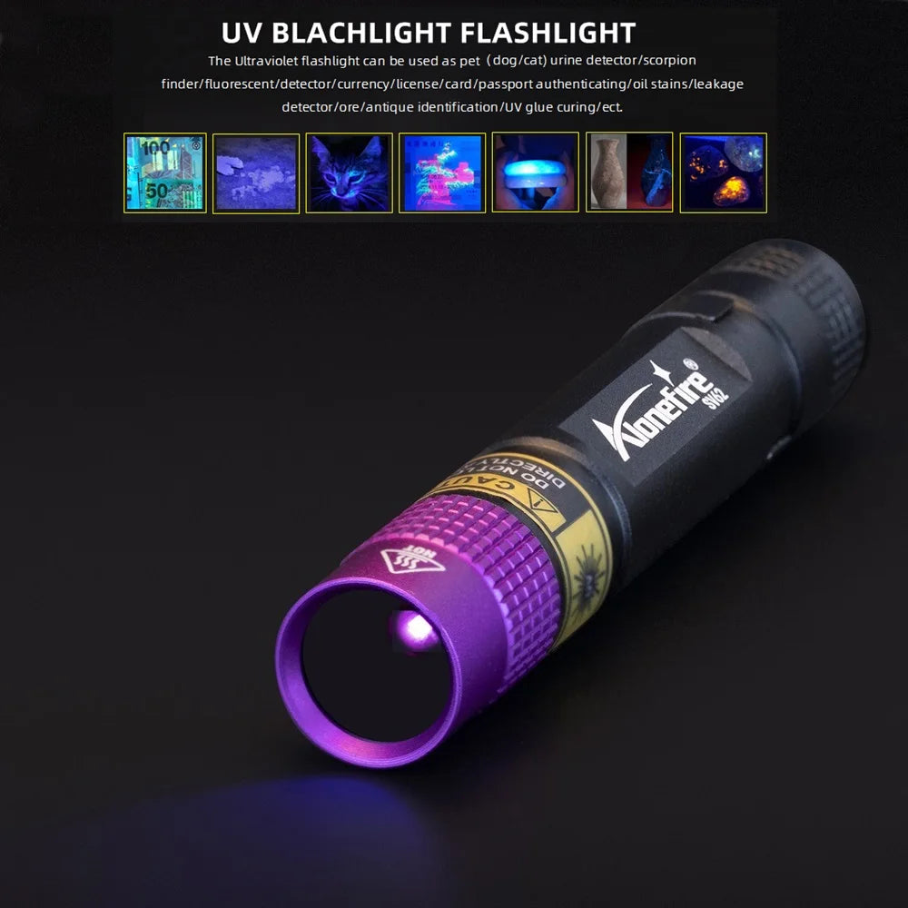 365/395nm UV Flashlight Blacklight Mini Ultraviolet Pet Urine Stain