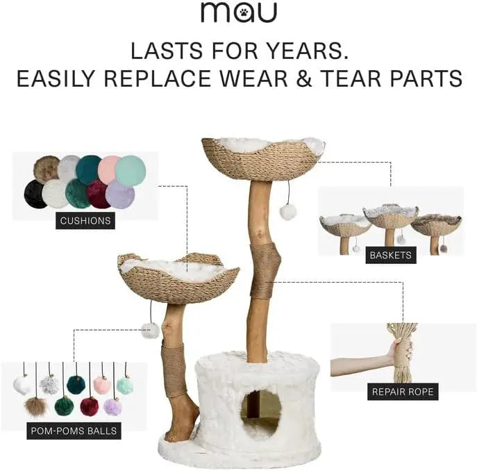 Real Branch Luxury Cat Condo Wood Cat Scratching Tree Design