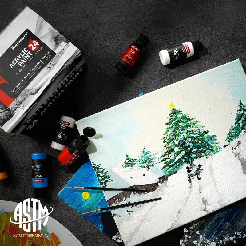 Fantastory 24x2oz White Acrylic Paint Set for Crafting