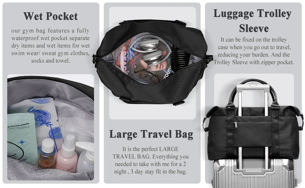Travel Duffel Bag Weekender Bags for Women Men Carry On