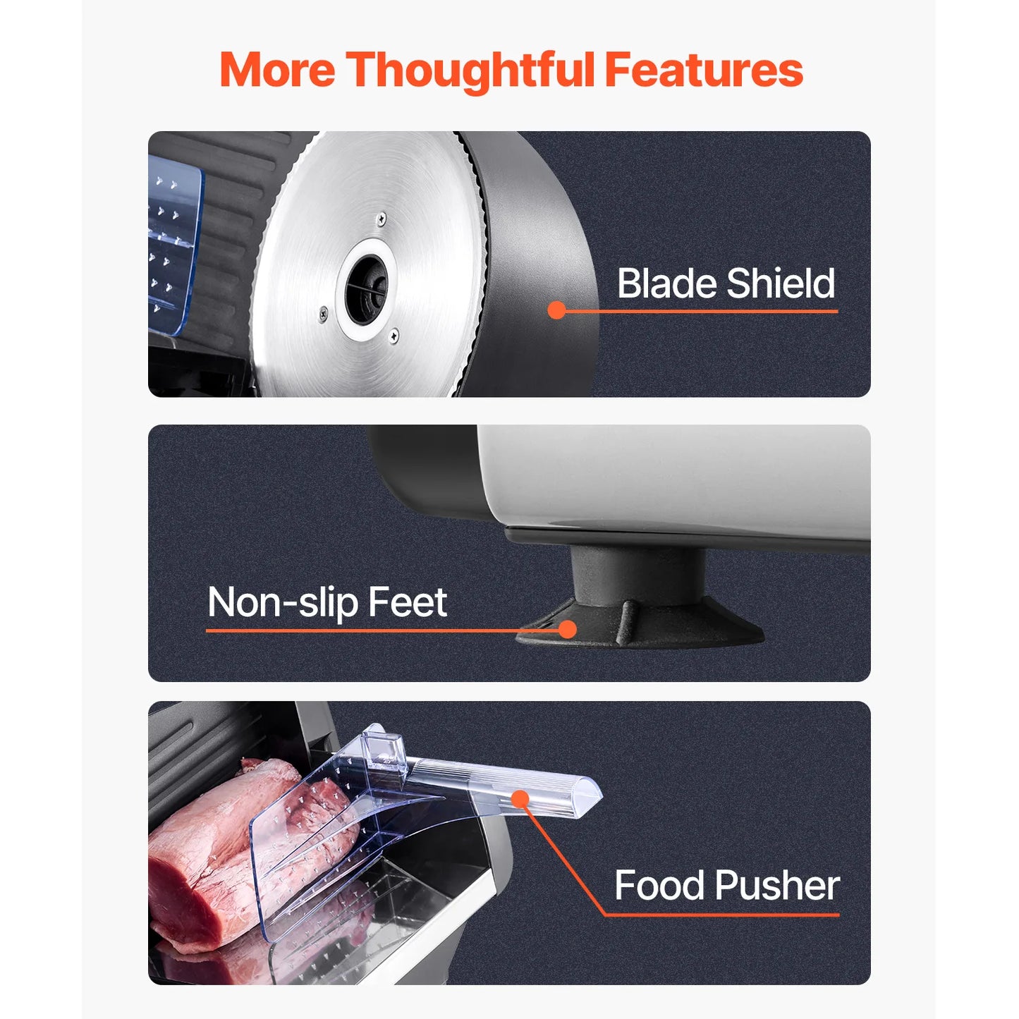 VEVOR Meat Slicer Electric Deli Cutter With SUS420 Blades