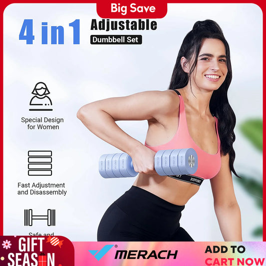 MERACH Adjustable Dumbbell Set of 2, 4 in 1 Hand Weights