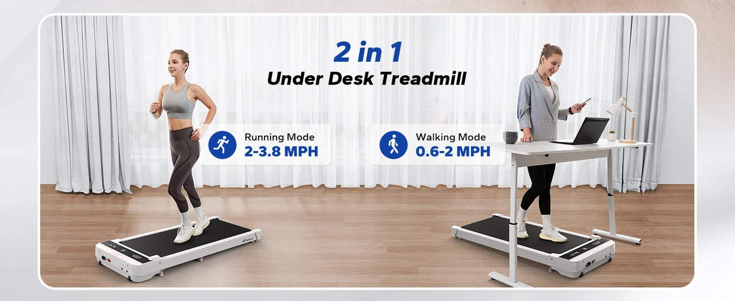 MERACH Walking Pad Small Treadmill for Home Office 2in1