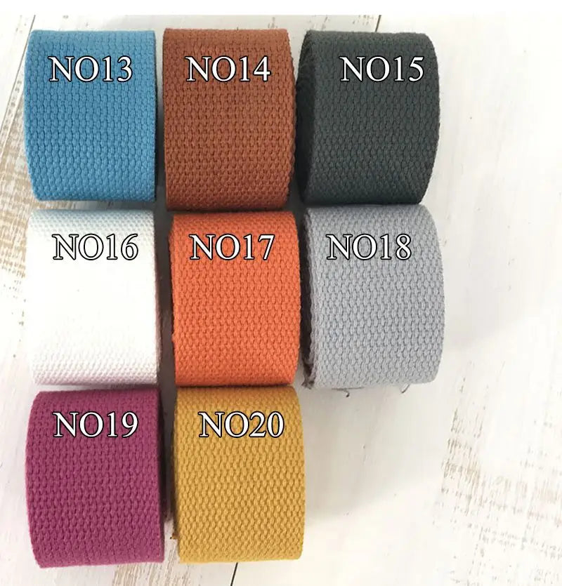 New 50mm 5 Meters Canvas Ribbon Belt Bag Webbing 20 Colors