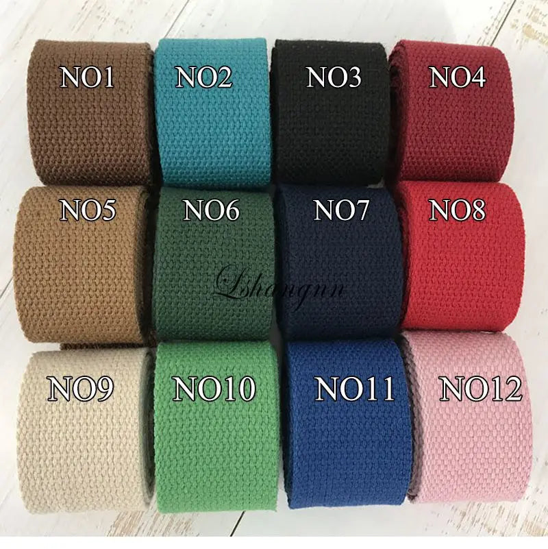 New 50mm 5 Meters Canvas Ribbon Belt Bag Webbing 20 Colors